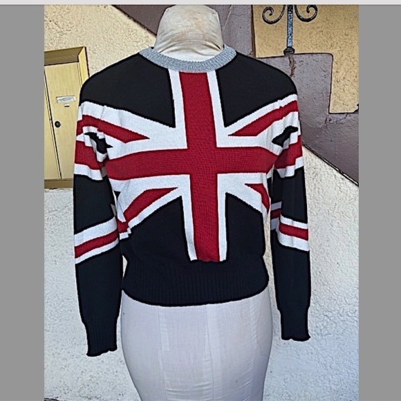 $244 MINNIE ROSE Union Jack Cotton/Cashmere Blend Sweater NWOt/sz XS - Picture 6 of 12